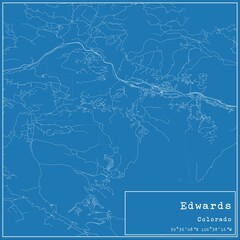 Blueprint US city map of Edwards, Colorado.