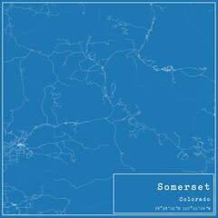 Blueprint US city map of Somerset, Colorado.