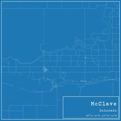 Blueprint US city map of McClave, Colorado.