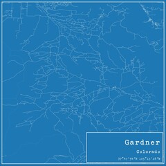 Blueprint US city map of Gardner, Colorado.