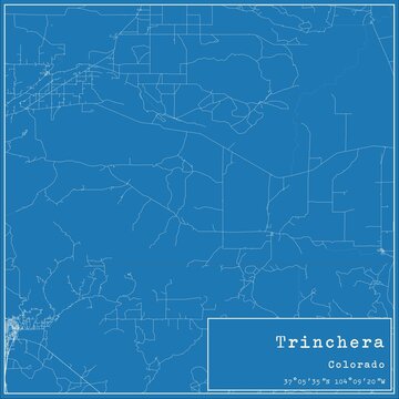 Blueprint US city map of Trinchera, Colorado.