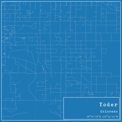 Fototapeta premium Blueprint US city map of Yoder, Colorado.