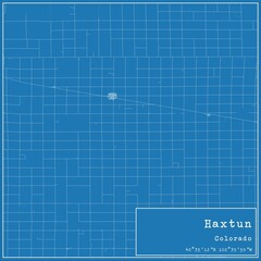 Blueprint US city map of Haxtun, Colorado.
