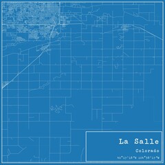 Blueprint US city map of La Salle, Colorado.