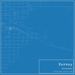 Fototapeta premium Blueprint US city map of Kersey, Colorado.