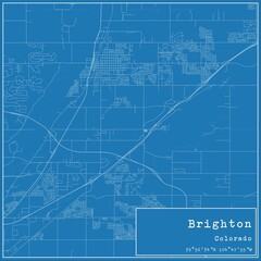 Blueprint US city map of Brighton, Colorado.
