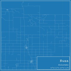 Blueprint US city map of Nunn, Colorado.