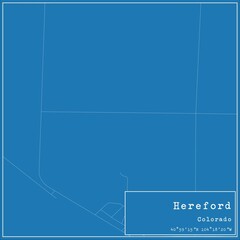Blueprint US city map of Hereford, Colorado.