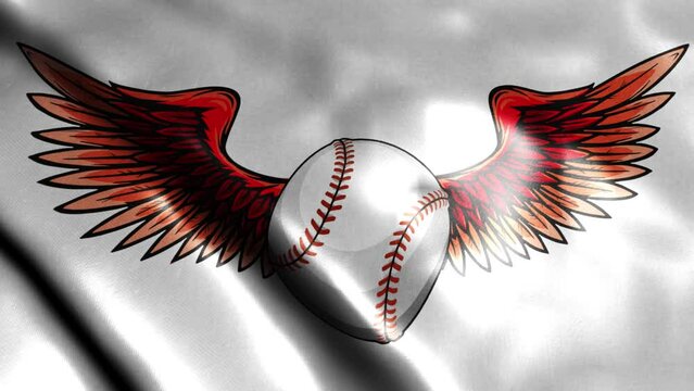 digital animation of Baseball Ball With Wings