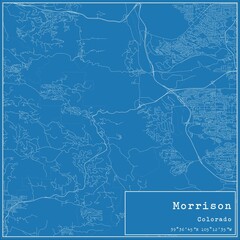 Blueprint US city map of Morrison, Colorado.