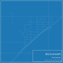 Blueprint US city map of Gilcrest, Colorado.