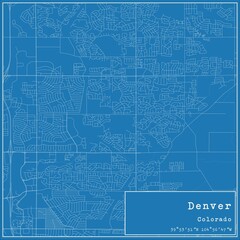 Obraz premium Blueprint US city map of Denver, Colorado.