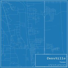 Blueprint US city map of Canutillo, Texas.