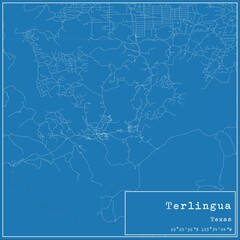 Blueprint US city map of Terlingua, Texas.
