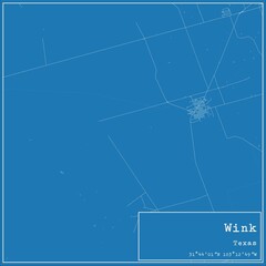 Blueprint US city map of Wink, Texas.