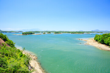 初夏の松島橋から見た景色　熊本県上天草市　Scenery seen from Matsushima Bridge in early summer. Kumamoto Pref, Kamiamakusa City.