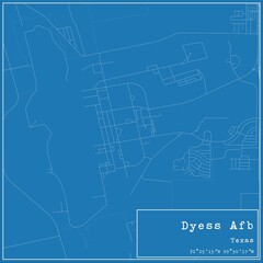 Blueprint US city map of Dyess Afb, Texas.