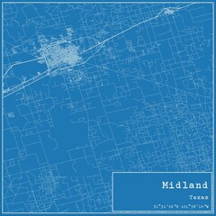 Fototapeta premium Blueprint US city map of Midland, Texas.