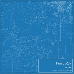 Fototapeta premium Blueprint US city map of Tuscola, Texas.