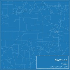 Blueprint US city map of Novice, Texas.
