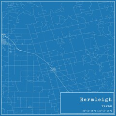 Blueprint US city map of Hermleigh, Texas.
