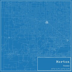 Obraz premium Blueprint US city map of Morton, Texas.