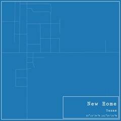 Blueprint US city map of New Home, Texas.