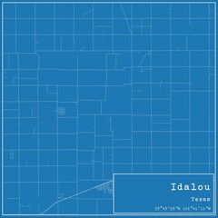 Blueprint US city map of Idalou, Texas.