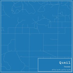 Fototapeta premium Blueprint US city map of Quail, Texas.