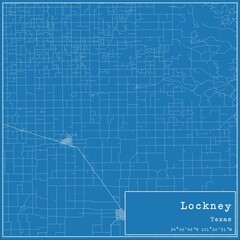 Blueprint US city map of Lockney, Texas.