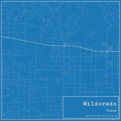 Blueprint US city map of Wildorado, Texas.