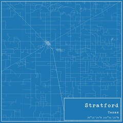 Blueprint US city map of Stratford, Texas.