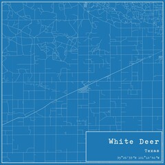 Blueprint US city map of White Deer, Texas.