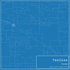 Blueprint US city map of Texline, Texas.