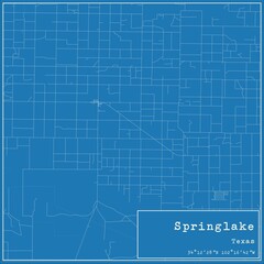 Blueprint US city map of Springlake, Texas.