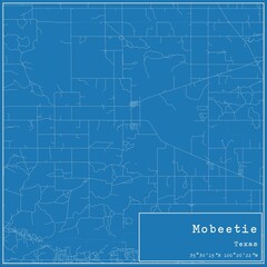 Blueprint US city map of Mobeetie, Texas.