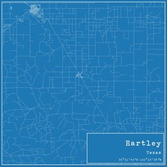 Blueprint US city map of Hartley, Texas.