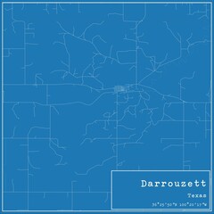 Blueprint US city map of Darrouzett, Texas.