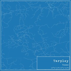 Blueprint US city map of Tarpley, Texas.