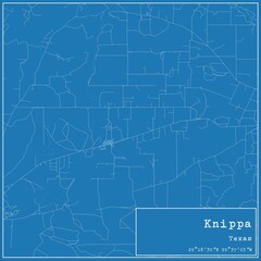 Blueprint US city map of Knippa, Texas.