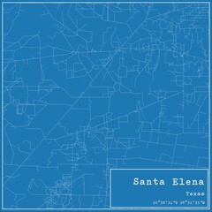 Blueprint US city map of Santa Elena, Texas.