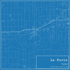Fototapeta premium Blueprint US city map of La Feria, Texas.