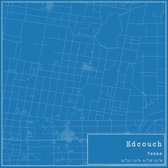 Blueprint US city map of Edcouch, Texas.
