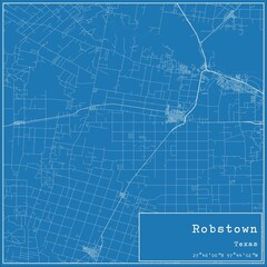 Blueprint US city map of Robstown, Texas.
