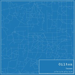 Blueprint US city map of Oilton, Texas.