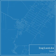 Blueprint US city map of Ingleside, Texas.