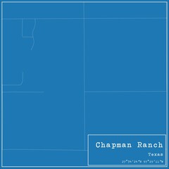 Blueprint US city map of Chapman Ranch, Texas.