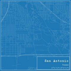 Fototapeta premium Blueprint US city map of San Antonio, Texas.