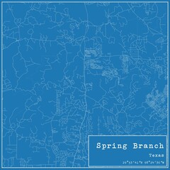 Blueprint US city map of Spring Branch, Texas.
