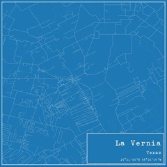 Blueprint US city map of La Vernia, Texas.
